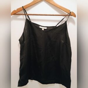 Prologue Satin Sweatheart Neckline Cami Tank Black